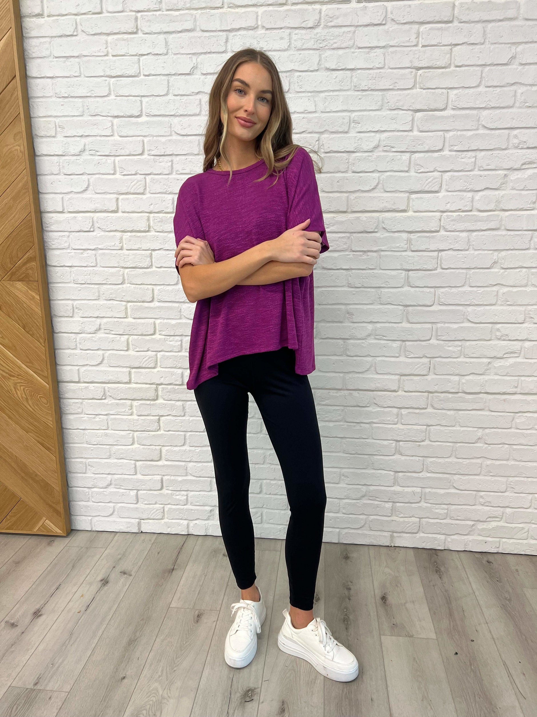 Basically Flowing Dolman Sleeve Top in Lt Plum - SwagglyLife Home & Fashion